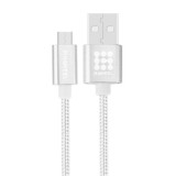 CABLE HAWEEL STYLE METAL MICRO USB 3A 1MTRO PLATA HAW0037