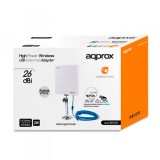 WIRELESS ADAPTADOR USB APPROX EXTERNO 26DBI APPUSB26DB